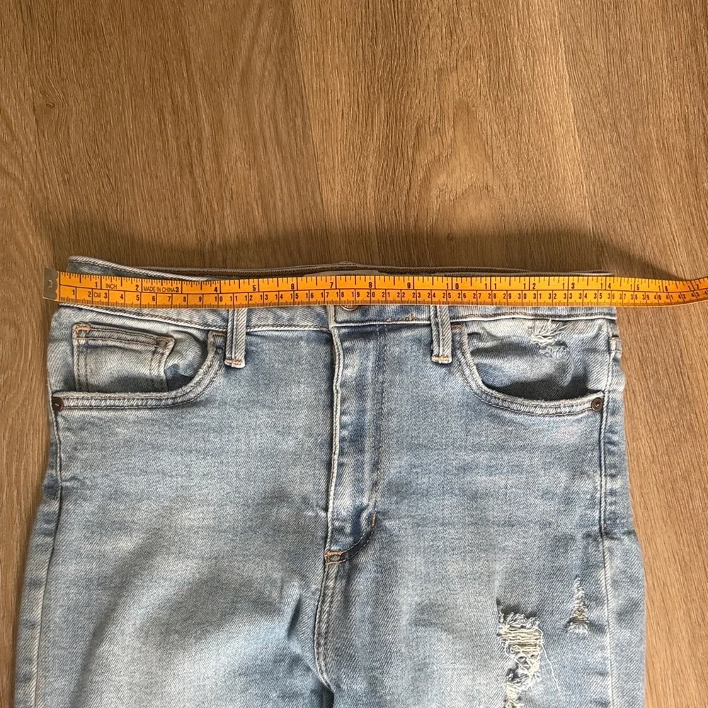 Just Black Light Blue Distressed Straight Leg Jeans - Picture 7 of 8